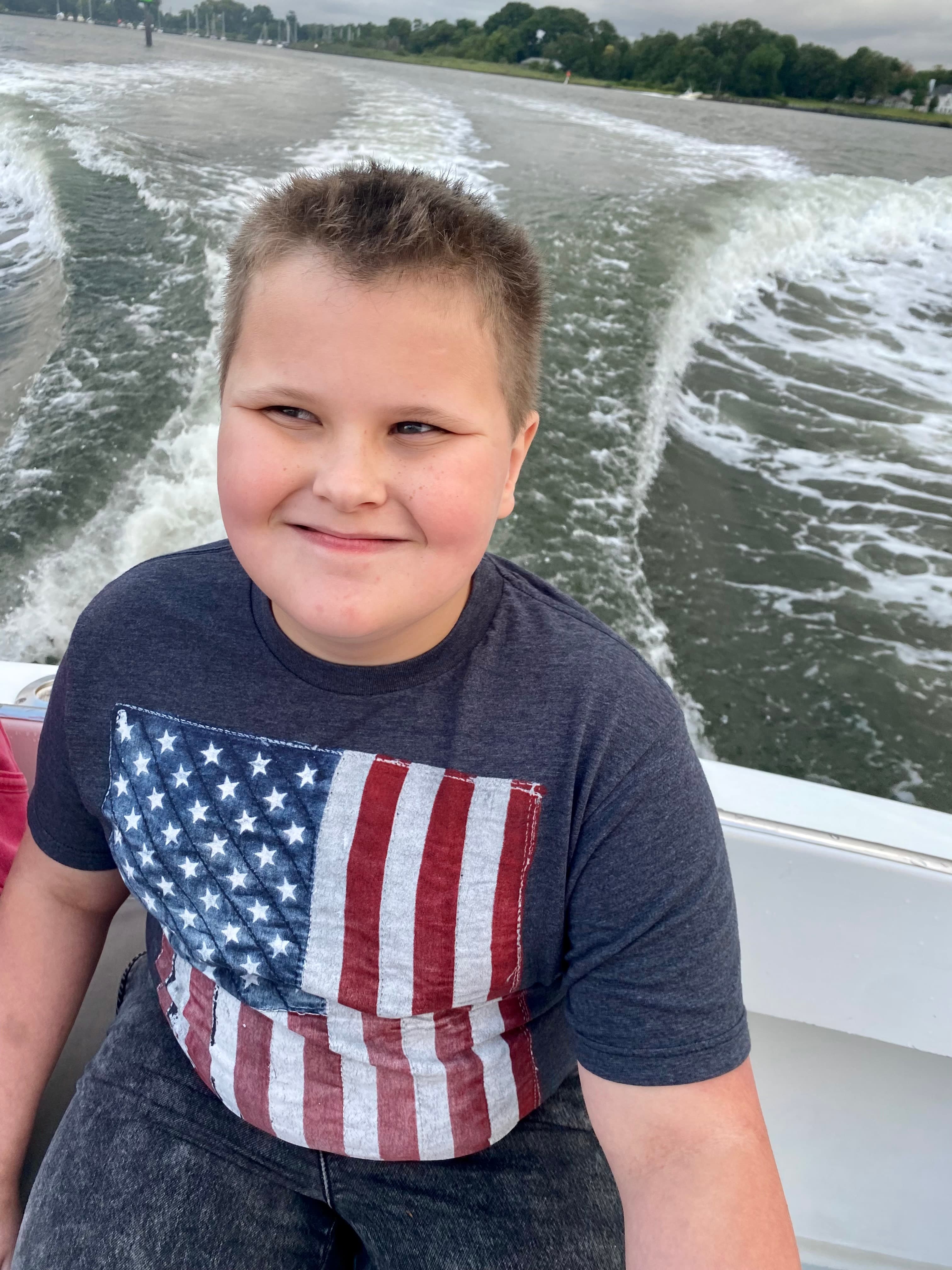 Parker aboard a boat in Annapolis in 2021