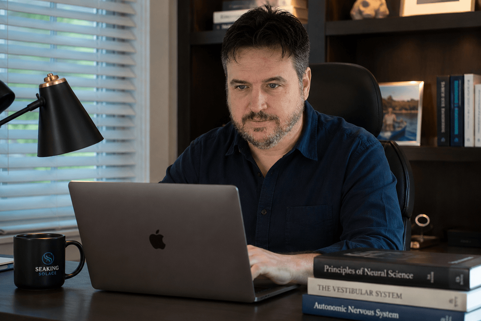 Stephen Smith researching the scientific foundations of SeaKing Solace